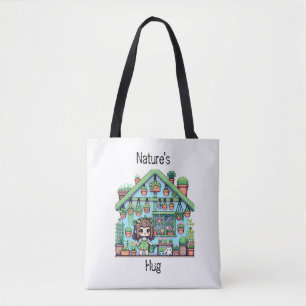 Natuur knuffel   Schattige Plant liefhebbers Pixel Draagtas