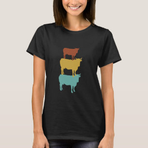 Natuur Koe Schotse Hoogland Boerderij Koe Vintage T-shirt