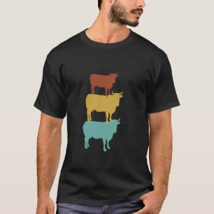 Natuur Koe Schotse Hoogland Boerderij Koe Vintage T-shirt