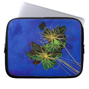 natuur kunstbloemen blauwe laptophoes laptop sleeve