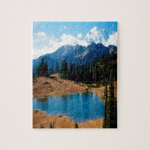 Natuur Lakeside Naturen Mountain Legpuzzel