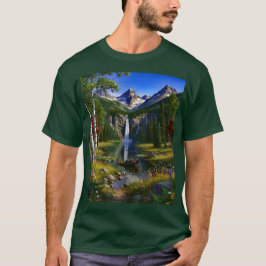 Natuur Landschap Bergen Watervallen Meer Vijver T-shirt
