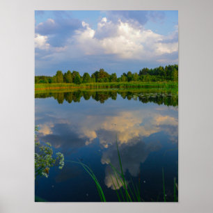 Natuur Landschap Lake Scenery Belarus Poster