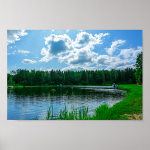 Natuur Landschap Meer Wolk Wit-Rusland Poster