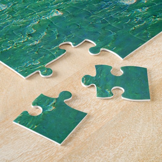Natuur landschap met een rivier & bergen legpuzzel (Zijkant)