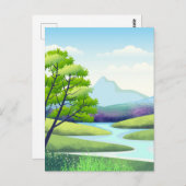 Natuur Landschap met River Briefkaart (Voorkant / Achterkant)