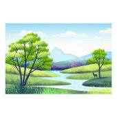 Natuur Landschap met River Foto Afdruk (Voorkant)