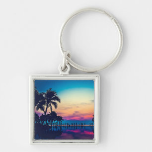 Natuur Landschap met Zwembad Palmboom-25925 Sleutelhanger