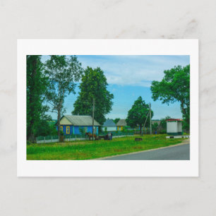 Natuur Landschap Rural Scenery Village Road Briefkaart