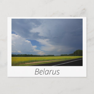 Natuur Landschap Stormy Scenery Road Belarus Briefkaart