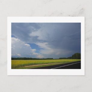 Natuur Landschap Stormy Scenery Road Belarus Briefkaart
