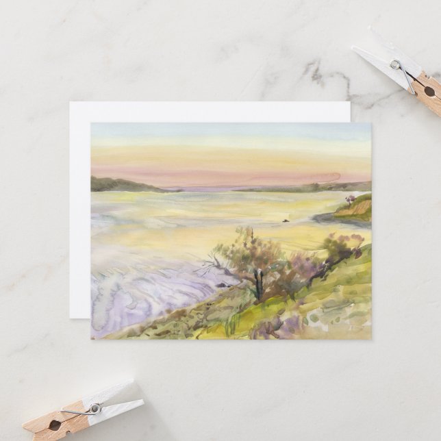 Natuur landschap Waterverf schilderkunst (Voorkant / Achterkant in situ)