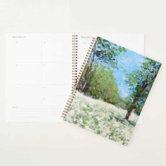 natuur landschap witte wilde wortel wilde bloem planner (Display)