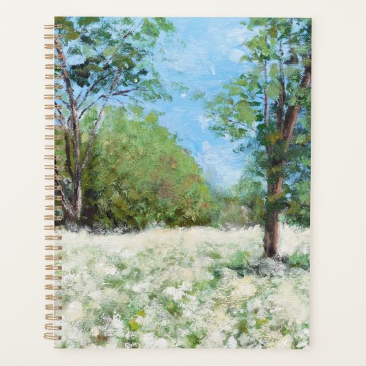 natuur landschap witte wilde wortel wilde bloem planner (Voorkant)