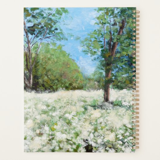 natuur landschap witte wilde wortel wilde bloem planner (Achterkant)