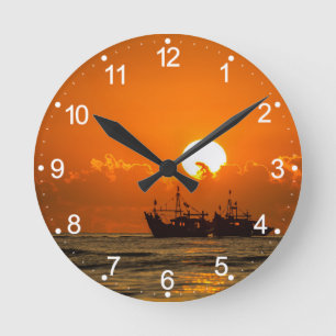 Natuur Landschap Zonsondergang met Boot-68465 Ronde Klok