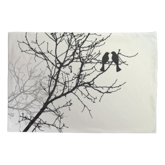 natuur landschap zwarte witte boom silhouet kussensloop (Achterkant-Links)