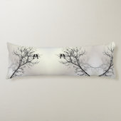 natuur landschap zwarte witte boom silhouet lichaamskussen (Voorkant)