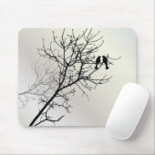 natuur landschap zwarte witte boom silhouet muismat (Met muis)