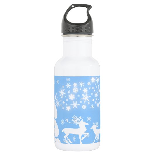 Natuur Landschappen Seizoenen Winter Snowflake Dee Waterfles (Voorkant)