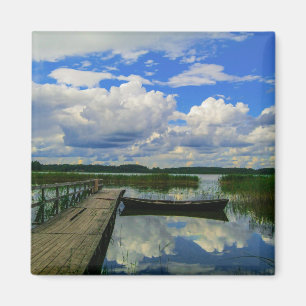 Natuur landschapslandschapsmeer Sky Belarus Magneet
