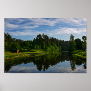 Natuur landschapslandschapsmeer Sky Belarus Poster