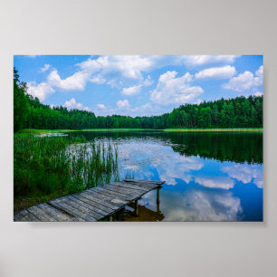 Natuur landschapsmeer Pier Belarus Poster
