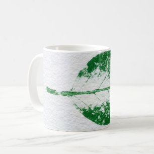 Natuur Leaf Print green op witte lentappel. Koffiemok