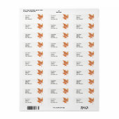 Natuur Leaf Print, groot oranje monsterblad. Etiket (Full Sheet)