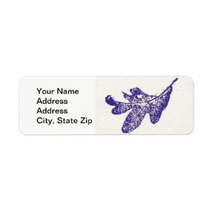 Natuur Leaf Print, lavender oak leaf" Etiket