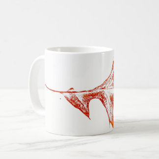 Natuur Leaf print rode pin eikenhout winterblad. Koffiemok