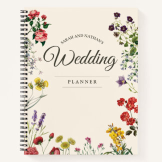 Natuur Liefhebbers Antiek Bloemenbruids Planner Notitieboek