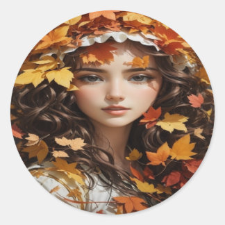 Natuur liefhebbers, Natuur kunst, herfst Ronde Sticker