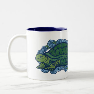 Natuur liefhebbers schildpad kunst schildpadden tweekleurige koffiemok