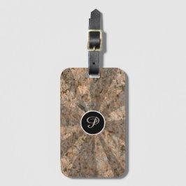 Natuur Light Beams op Rock Textuur elk Initiaal Bagagelabel