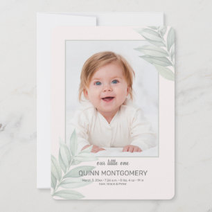 Natuur Lijst Foto geboorteaankondiging Aankondiging