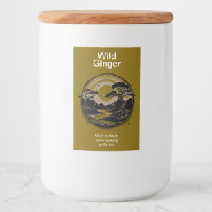 Natuur Logo Illustratie Met 2 Bewerkbare Secties Voedselcontainer Etiket