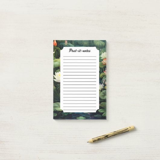 Natuur Lotus Waterlelie Vijverlandschap Post-it® Notes (Op bureau)
