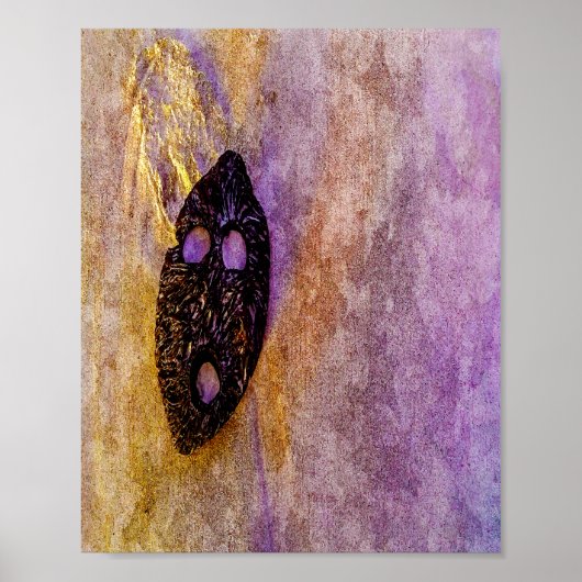 Natuur masker op het strand poster (Voorkant)