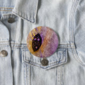 Natuur masker op het strand ronde button 7,6 cm (In situ)