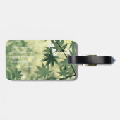 Natuur met groene bladeren Botanische monogram Bagagelabel (Achterkant horizontaal)