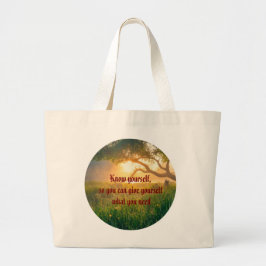 Natuur met tekst grote tote bag