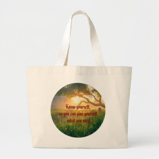 Natuur met tekst grote tote bag