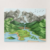 Natuur minimalistische puzzel | Cadeau voor famili Legpuzzel (Horizontaal)