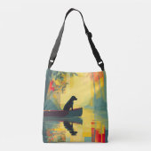 Natuur Minimalistische Zwarte Labrador Kano Crossbody Tas (Achterkant)