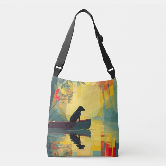 Natuur Minimalistische Zwarte Labrador Kano Crossbody Tas (Voorkant)