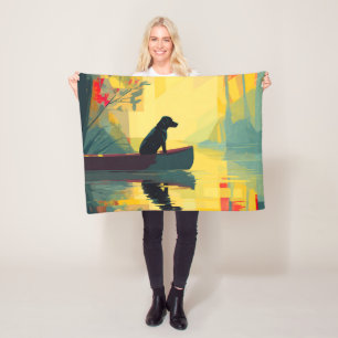 Natuur Minimalistische Zwarte Labrador Kano Fleece Deken