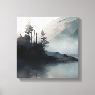 Natuur Mooie Lake Art Stretched Canvas Print