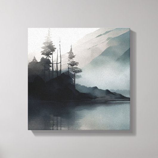 Natuur Mooie Lake Art Stretched Canvas Print (Voorkant)