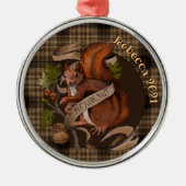 Natuur Nut Squirrel Aangepaste naam Ornament (Voorkant)